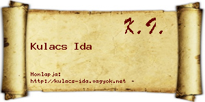 Kulacs Ida névjegykártya